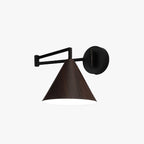 Muto Cone Shaped Adjustable Wall Lamp, Metal/Wood, Bedroom