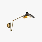 Epoch Industrial Swing Arm Vanity Wall Lamp, Black/Gold