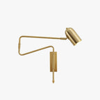 Aria Wall Lamp Modern, Metal Adjustable, Black/Gold, Study