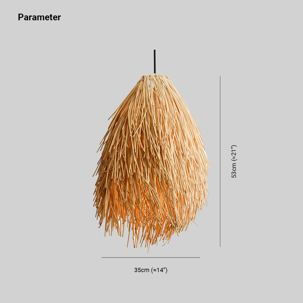 Muto Designer Handmade Weave Pendant Light, Rattan