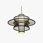 Muto Lotus-Shaped Rattan Pendant Light