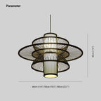 Muto Lotus-Shaped Rattan Pendant Light