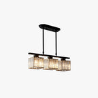 Kristy Crystal Square Pendant Light, Black & Gold, 3/4 Heads