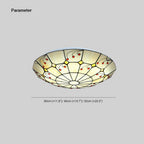 Tiffany Rustic Glass Flush Mount Ceiling Light, White, Kitchen