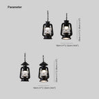 Silva Vintage Rustic Kerosene Pendant Light, 3 Color, 4 Style