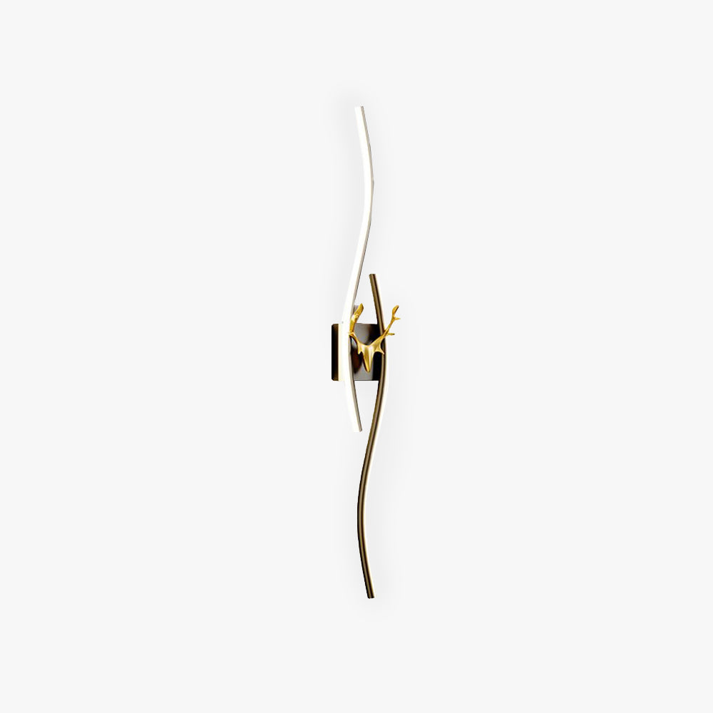 Arisha Modern Linear Metal Vanity LED Wall Lamp, Black/Gold
