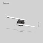 Arisha Modern Bi-Linear LED Vanity Wall Lamp, Black/Silver