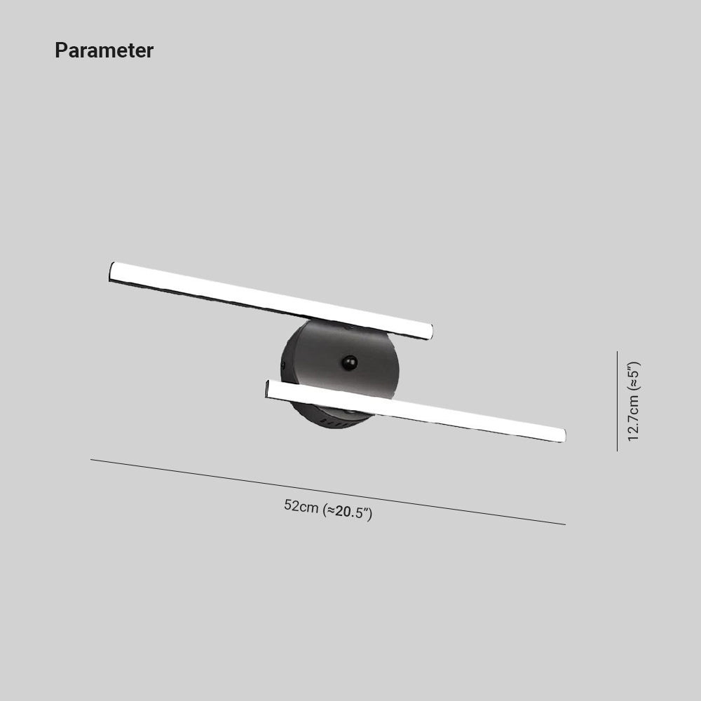 Arisha Modern Bi-Linear LED Vanity Wall Lamp, Black/Silver
