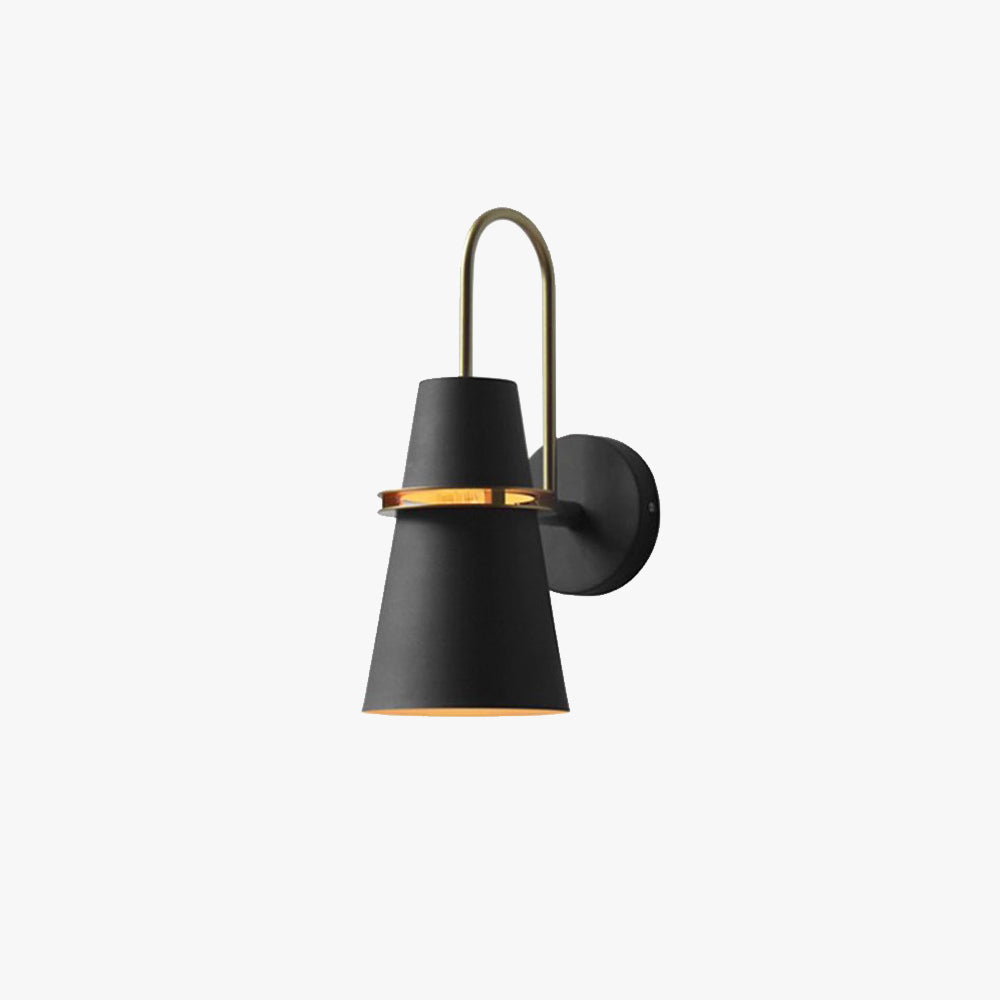 Valentina Modern Cone Metal Wall Lamp, Black/White/Blue