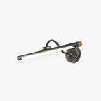 Tiffany Black Adjustable Reading Spotlight Wall Lamp, Metal/Wood