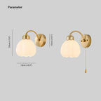 Valentina Nordic Flower Vanity Glass Metal Wall Lamp, Gold/Ivory