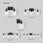 Silva Modern Mirror Front Black Vanity Wall Lamp, Metal/Glass