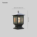 Etilo Modern Metal Glass Lantern LED Outdoor Light Post