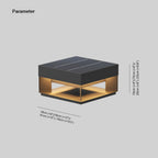 Ray Post Modern Solar Square Metal LED Outdoor Light