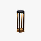 Ray Minimalist Cylindrical Hollow Solar Outdoor Path Light, Black