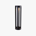 Ray Minimalist Cylindrical Hollow Solar Outdoor Path Light, Black