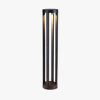 Ray Minimalist Cylindrical Hollow Solar Outdoor Path Light, Black