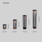 Ray Minimalist Cylindrical Hollow Solar Outdoor Path Light, Black
