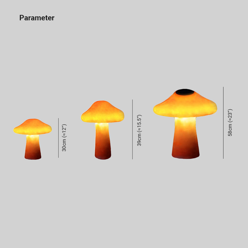 Ray Mushroom Outdoor Ground Light, Hardwired/Solar, Orange
