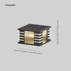 Ray Modern Square Metal Glass Outdoor Solar Floor Lamps, Black