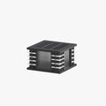 Ray Modern Square Metal Glass Outdoor Solar Floor Lamps, Black