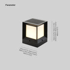 Ray Modern Simple Rectangle Metal Outdoor Floor Lamp, Black