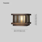 Ray Modern Rectangular Metal Outdoor Solar Lamp, Black/ Brass/Bronze