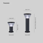 Ray Modern Conical Solar Outdoor Bollard Light, Black