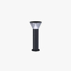 Ray Modern Conical Solar Outdoor Bollard Light, Black