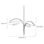 Rauduvyu Modern Minimalist Leaf Black Metal Chandelier