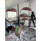 Rauduvyu Modern Minimalist Leaf Black Metal Chandelier