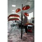 Rauduvyu Modern Minimalist Leaf Black Metal Chandelier