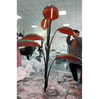 Rauduvyu Modern Minimalist Leaf Black Metal Chandelier