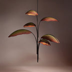 Rauduvyu Modern Minimalist Leaf Black Metal Chandelier