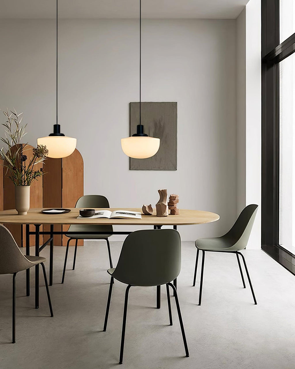 Pendant Lamp Glass Dome Metal Mount Minimalist Relax