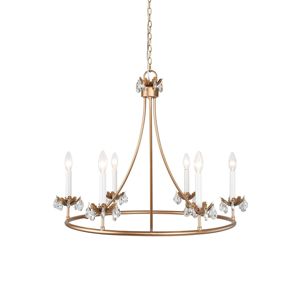 Yrvuvyh Vintage Industrial Luxury Brass Crystal Chandelier