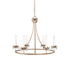 Yrvuvyh Vintage Industrial Luxury Brass Crystal Chandelier