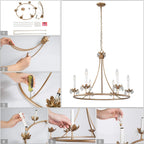 Yrvuvyh Vintage Industrial Luxury Brass Crystal Chandelier