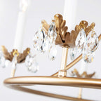 Yrvuvyh Vintage Industrial Luxury Brass Crystal Chandelier