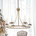 Yrvuvyh Vintage Industrial Luxury Brass Crystal Chandelier