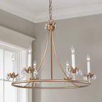 Yrvuvyh Vintage Industrial Luxury Brass Crystal Chandelier