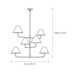 Zoruvyh Three Tier Vintage Industrial Fabric Metal Chandelier