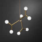 Ulfuvyu Modern Minimalist Ball Brass Glass Chandelier