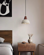 Pendant Lamp Textured Ceramic Shade Tapered Nordic Minimalist
