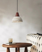 Pendant Lamp Textured Ceramic Shade Tapered Nordic Minimalist
