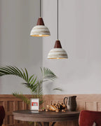 Pendant Lamp Textured Ceramic Shade Tapered Nordic Minimalist