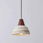 Pendant Lamp Textured Ceramic Shade Tapered Nordic Minimalist