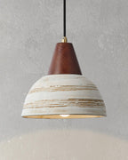 Pendant Lamp Textured Ceramic Shade Tapered Nordic Minimalist