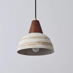Pendant Lamp Textured Ceramic Shade Tapered Nordic Minimalist