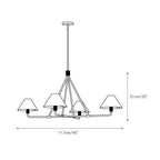 Ornuvyh Vintage Industrial Metal Fabric Chandelier
